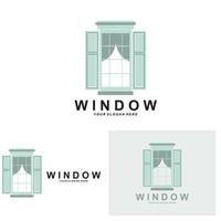 Home Window Logo, Home Interior icon design vector