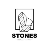 logotipo de piedra, piedra vectorial moderna con estilo de línea geométrica, diseño para decoración estética, producto moderno de marca, icono simple línea de geometría estética abstracta vector