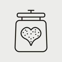 Cookies jar line icon. Handmade Gingerbread for  Xmas. Kitchen glass bowl. Vector illustration