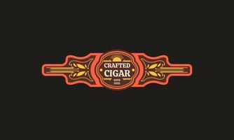 craft cigar label template vector illustration flat design