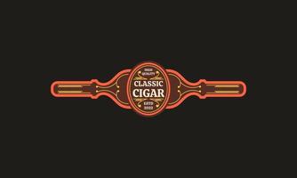 craft cigar label template vector illustration flat design