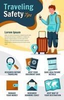 Traveling Safety Tips Poster vector