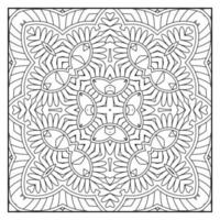 Mandala coloring page for adults. Mandala background. Mandala pattern coloring page. Hand drawn mandala pattern background. Vector black and white coloring page for coloring book.