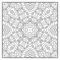 Mandala coloring page for adults. Mandala background. Mandala pattern coloring page. Hand drawn mandala pattern background. Vector black and white coloring page for coloring book.