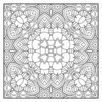 Mandala coloring page for adults. Mandala background. Mandala pattern coloring page. Hand drawn mandala pattern background. Vector black and white coloring page for coloring book.