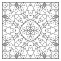 Mandala coloring page for adults. Mandala background. Mandala pattern coloring page. Hand drawn mandala pattern background. Vector black and white coloring page for coloring book.