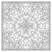 Mandala coloring page for adults. Mandala background. Mandala pattern coloring page. Hand drawn mandala pattern background. Vector black and white coloring page for coloring book.