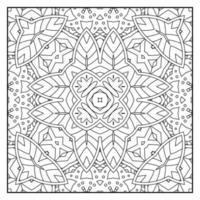 Mandala coloring page for adults. Mandala background. Mandala pattern coloring page. Hand drawn mandala pattern background. Vector black and white coloring page for coloring book.