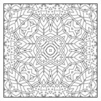 Mandala coloring page for adults. Mandala background. Mandala pattern coloring page. Hand drawn mandala pattern background. Vector black and white coloring page for coloring book.