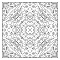 Mandala coloring page for adults. Mandala background. Mandala pattern coloring page. Hand drawn mandala pattern background. Vector black and white coloring page for coloring book.