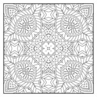 Mandala coloring page for adults. Mandala background. Mandala pattern coloring page. Hand drawn mandala pattern background. Vector black and white coloring page for coloring book.