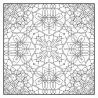 Mandala coloring page for adults. Mandala background. Mandala pattern coloring page. Hand drawn mandala pattern background. Vector black and white coloring page for coloring book.