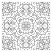 Mandala coloring page for adults. Mandala background. Mandala pattern coloring page. Hand drawn mandala pattern background. Vector black and white coloring page for coloring book.