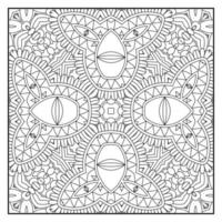 Mandala coloring page for adults. Mandala background. Mandala pattern coloring page. Hand drawn mandala pattern background. Vector black and white coloring page for coloring book.