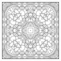 Mandala coloring page for adults. Mandala background. Mandala pattern coloring page. Hand drawn mandala pattern background. Vector black and white coloring page for coloring book.