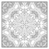 Mandala coloring page for adults. Mandala background. Mandala pattern coloring page. Hand drawn mandala pattern background. Vector black and white coloring page for coloring book.