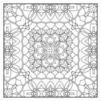 Mandala coloring page for adults. Mandala background. Mandala pattern coloring page. Hand drawn mandala pattern background. Vector black and white coloring page for coloring book.