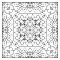 Mandala coloring page for adults. Mandala background. Mandala pattern coloring page. Hand drawn mandala pattern background. Vector black and white coloring page for coloring book.