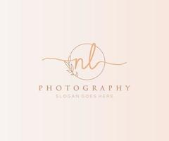 Initial NL feminine logo. Usable for Nature, Salon, Spa, Cosmetic and Beauty Logos. Flat Vector Logo Design Template Element.