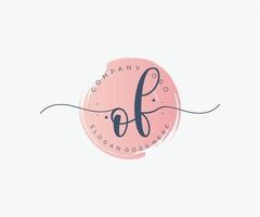 Initial OF feminine logo. Usable for Nature, Salon, Spa, Cosmetic and Beauty Logos. Flat Vector Logo Design Template Element.