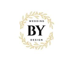 por letras iniciales colección de logotipos de monograma de boda, plantillas minimalistas y florales modernas dibujadas a mano para tarjetas de invitación, guardar la fecha, identidad elegante para restaurante, boutique, café en vector