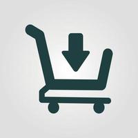 shopping cart icon vector icon. Black illustration isolated on white background for graphic and web design.