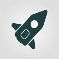 Rocket vector icon. Black illustration isolated on white background for graphic and web design.