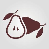 Pear silhouette sign isolated vector on grey background. Adobe Illustrator Artwork