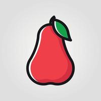 Red pear Fruit Social Media Emoji. Modern Simple Vector For Web Site Or Mobile App Adobe Illustrator Artwork