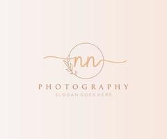 Initial NN feminine logo. Usable for Nature, Salon, Spa, Cosmetic and Beauty Logos. Flat Vector Logo Design Template Element.