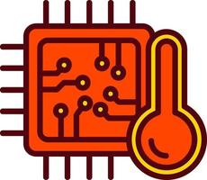 icono de vector de temperatura de cpu