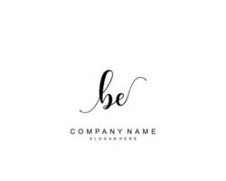 Initial BE beauty monogram and elegant logo design, handwriting logo of initial signature, wedding, fashion, floral and botanical with creative template. vector