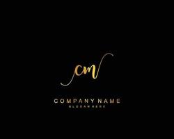 Initial CM beauty monogram and elegant logo design, handwriting logo of initial signature, wedding, fashion, floral and botanical with creative template. vector