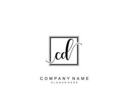 Initial CD beauty monogram and elegant logo design, handwriting logo of initial signature, wedding, fashion, floral and botanical with creative template. vector