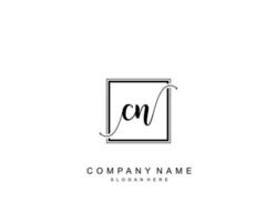 Initial CN beauty monogram and elegant logo design, handwriting logo of initial signature, wedding, fashion, floral and botanical with creative template. vector