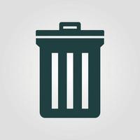 Trash bin vector icon. Black illustration isolated on white background for graphic and web design.