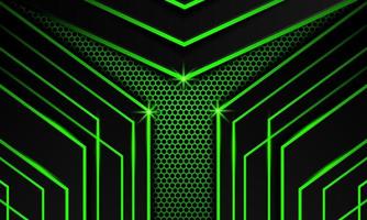 fondo de juego futurista verde oscuro abstracto con patrón hexagonal, fondo geométrico verde oscuro para banner o transmisión fuera de línea, plantilla de fondo de juego vector