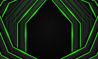 fondo de juego futurista verde oscuro abstracto con patrón hexagonal, fondo geométrico verde oscuro para banner o transmisión fuera de línea, plantilla de fondo de juego vector