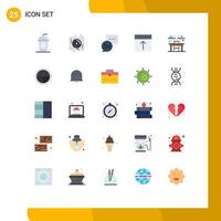 Set of 25 Modern UI Icons Symbols Signs for school chair chatting page interface Editable Vector Design Elements