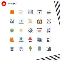 Modern Set of 25 Flat Colors Pictograph of couch credit phone card podcast Editable Vector Design Elements