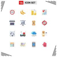 Modern Set of 16 Flat Colors and symbols such as time date money calendar page Editable Pack of Creative Vector Design Elements