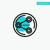 Share Sharing Social Media turquoise highlight circle point Vector icon