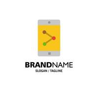 App Share Mobile Mobile Application Business Logo Template Flat Color vector