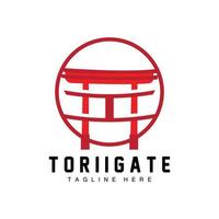 Torii Gate Logo, Japanese History Gate Icon Vector, Chinese Illustration, Wooden Design Company Brand Template vector