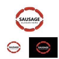 Sausage Logo, Modern Food Vector, Design For Grill Food Brands, BBQ, Sausage Shop, Hotdog vector