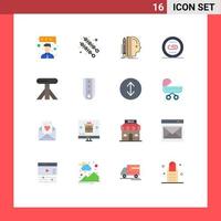 Group of 16 Flat Colors Signs and Symbols for furniture search ruler optimization linking Editable Pack of Creative Vector Design Elements