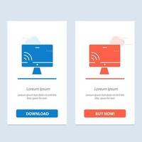 Screen Monitor Screen Wifi  Blue and Red Download and Buy Now web Widget Card Template vector