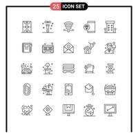 Line Pack of 25 Universal Symbols of development coding laboratory app wedding Editable Vector Design Elements