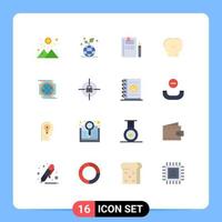 Universal Icon Symbols Group of 16 Modern Flat Colors of polygon head book mind empathy Editable Pack of Creative Vector Design Elements