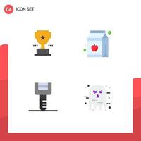 4 Flat Icon concept for Websites Mobile and Apps cup kitchenware achievement pack tools Editable Vector Design Elements